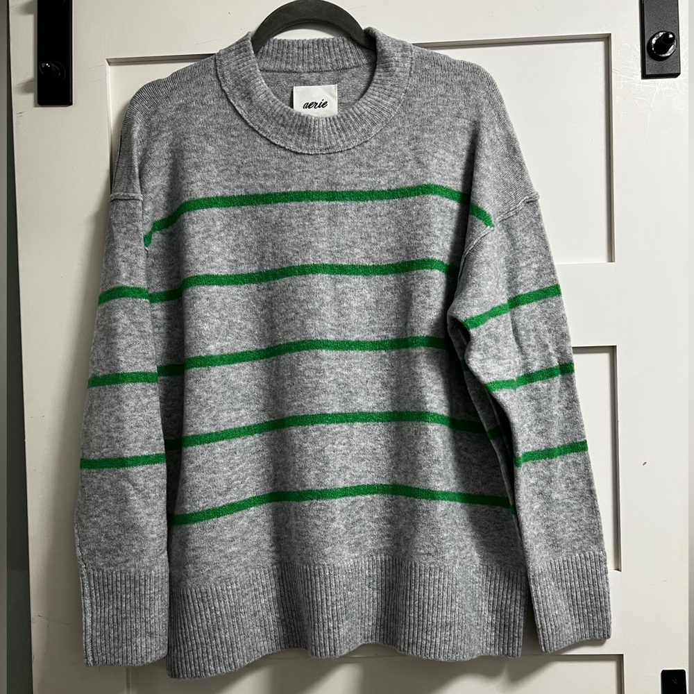 Gray and Green Aerie Sweater